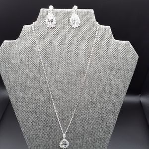 Rhinestone Sparkle Necklace & Earrings Set